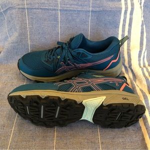 ASICS Gel Venture 8 Sneakers Womens Deep Sea Teal Blazing Coral Lace Up Athletic